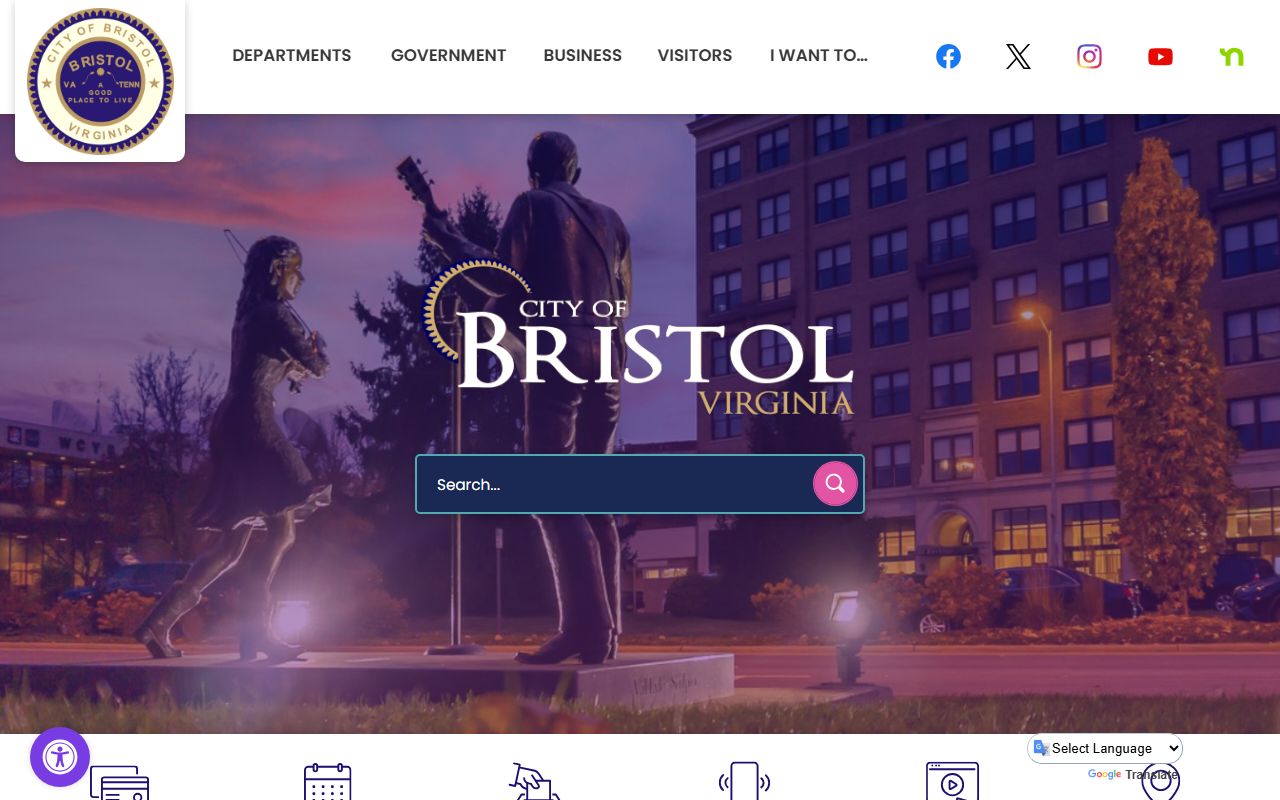 Bristol Virginia city government portal for Bristol death index