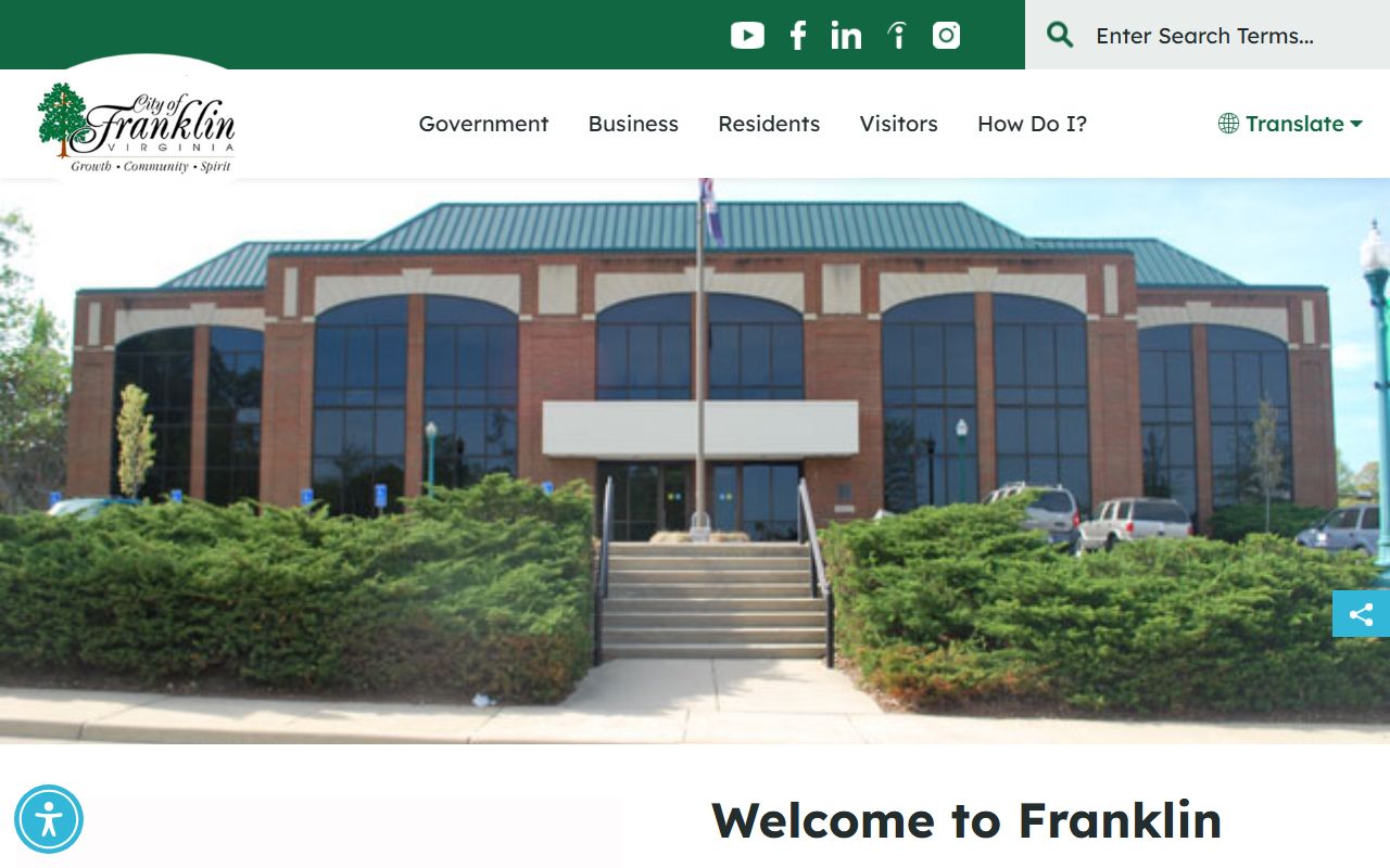 Franklin city government portal for death index research