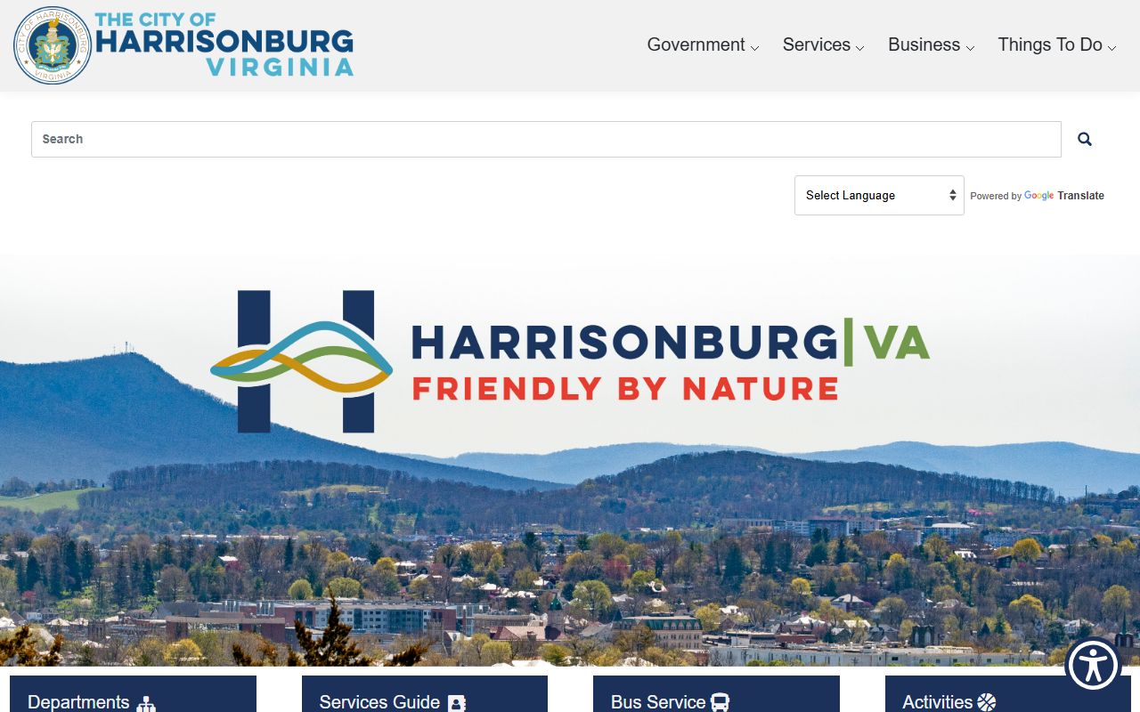 Harrisonburg city government portal for death index research