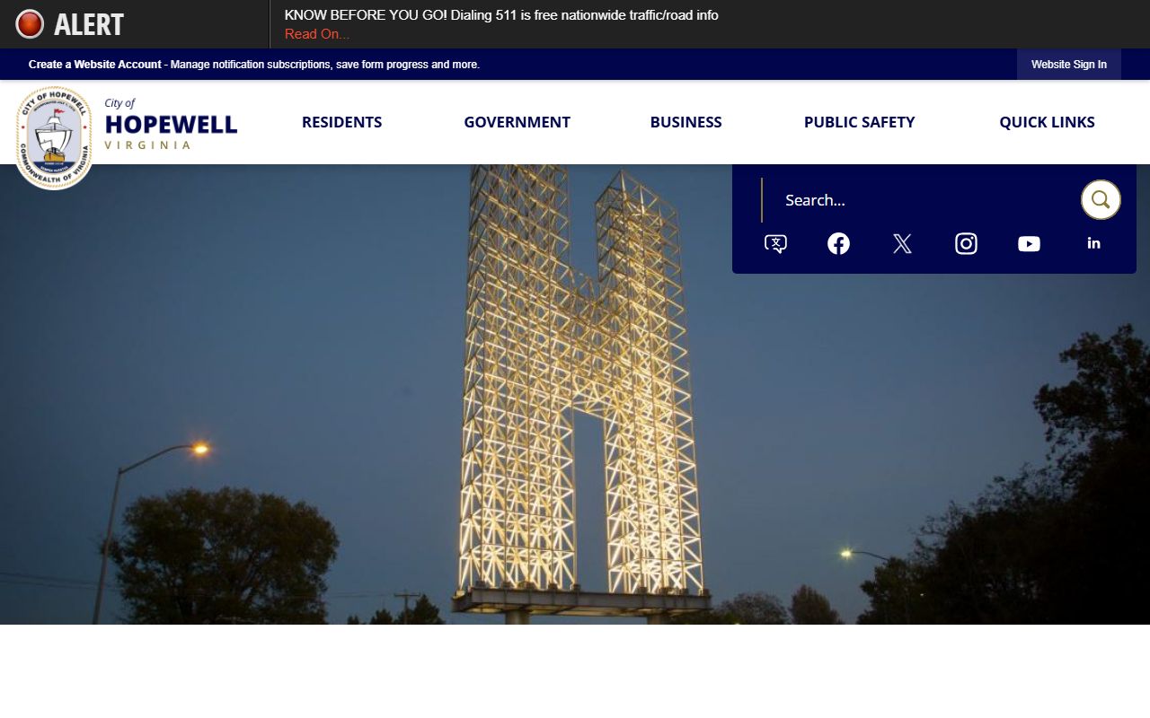 Hopewell city government portal for death index research