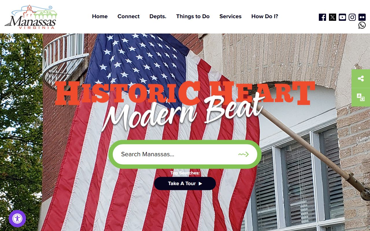 Manassas city government portal for death index research