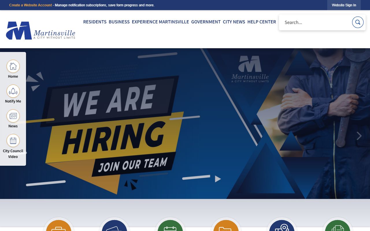 Martinsville city government portal for death index research