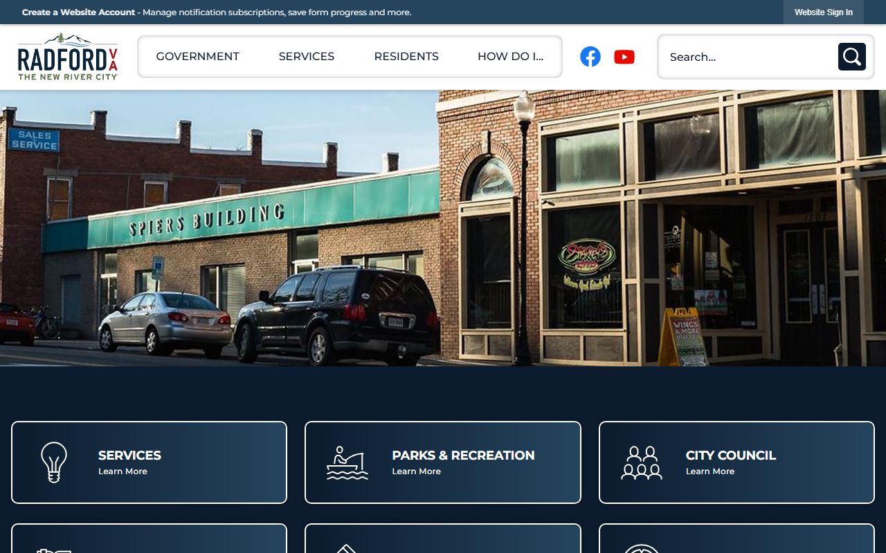 Radford Virginia city government portal death index records