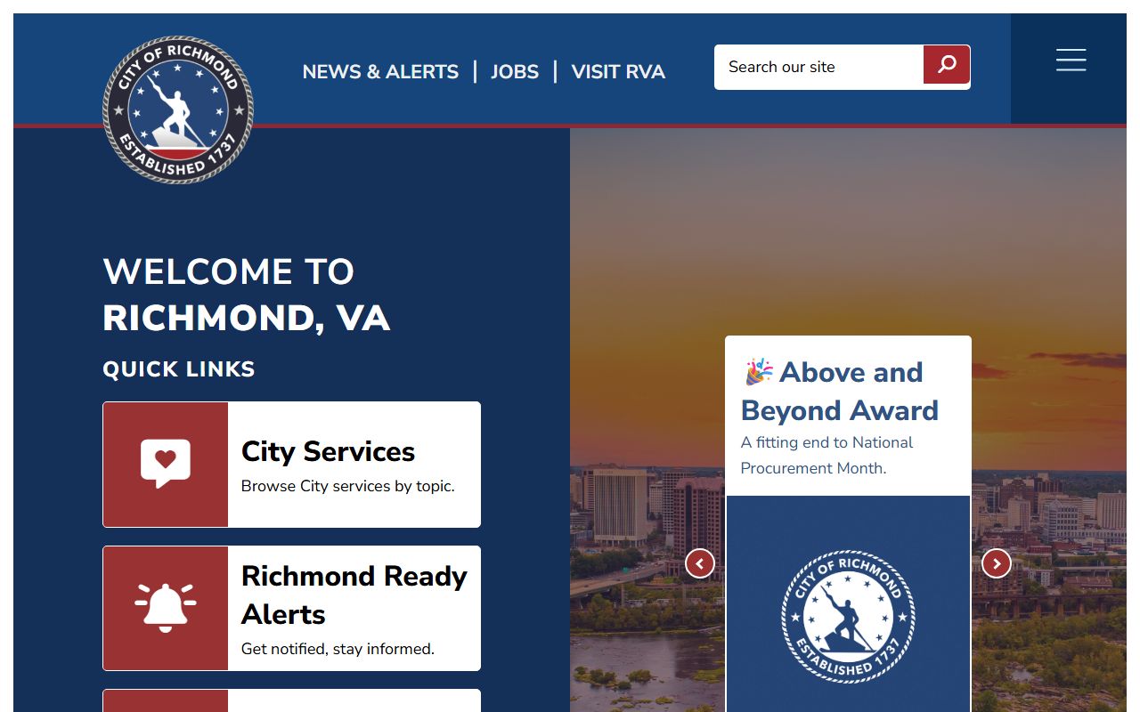 Richmond Virginia city government portal death index records