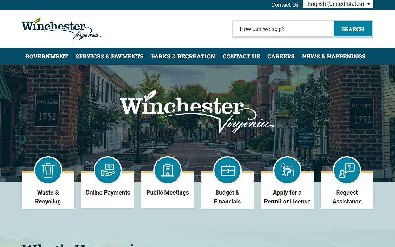 Winchester Virginia city government portal death index records