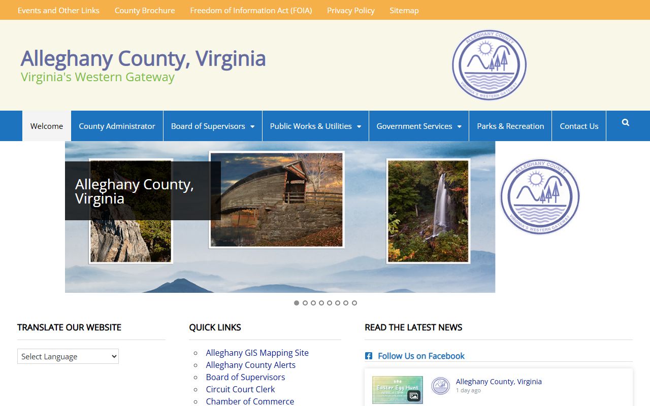 Alleghany County official government website for death index and records access