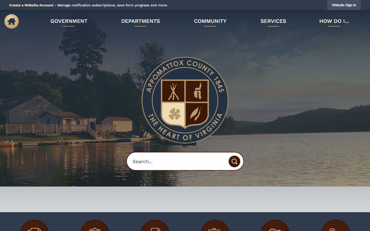 Appomattox County official government website for death index and records