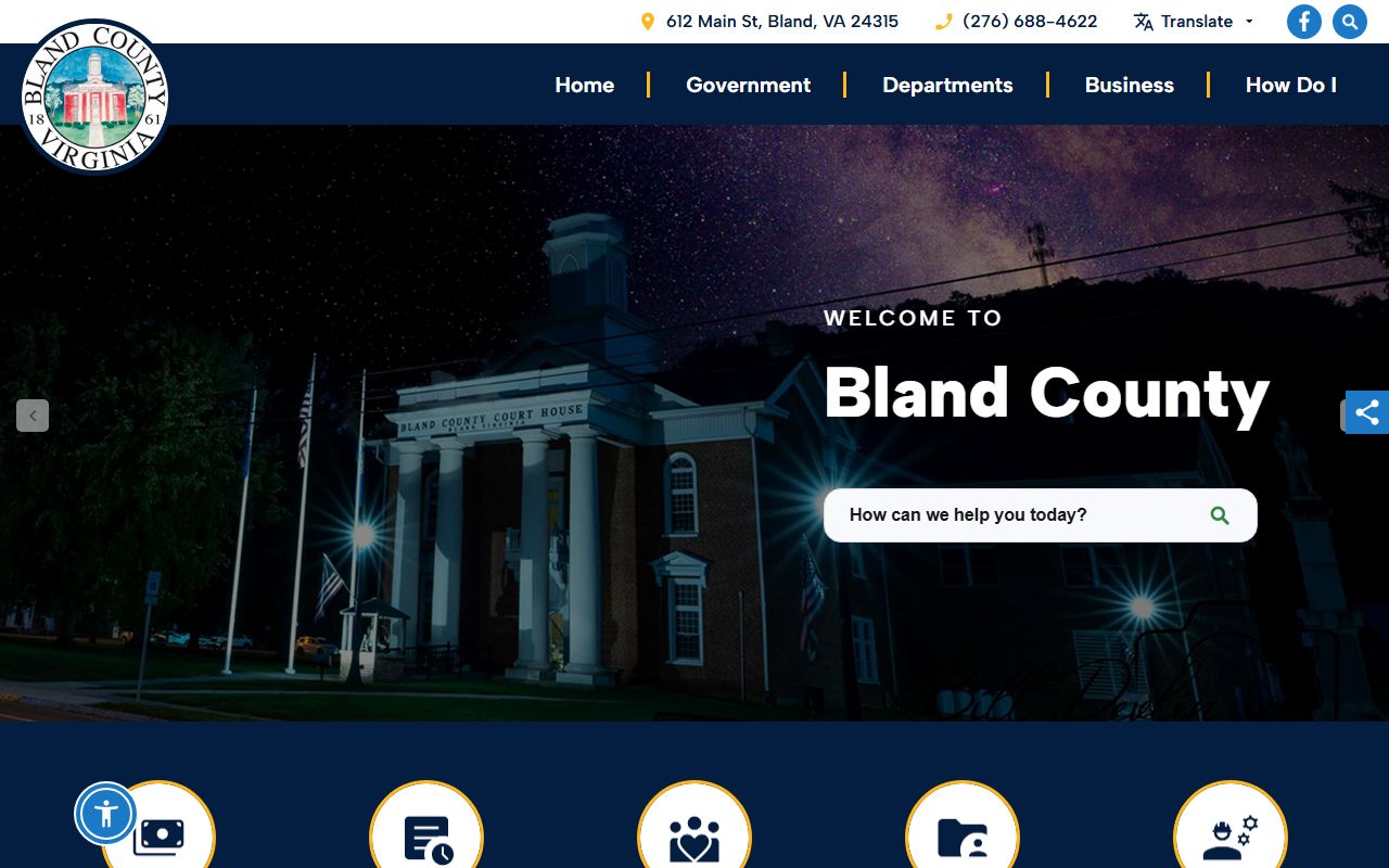 Bland County official government website death index
