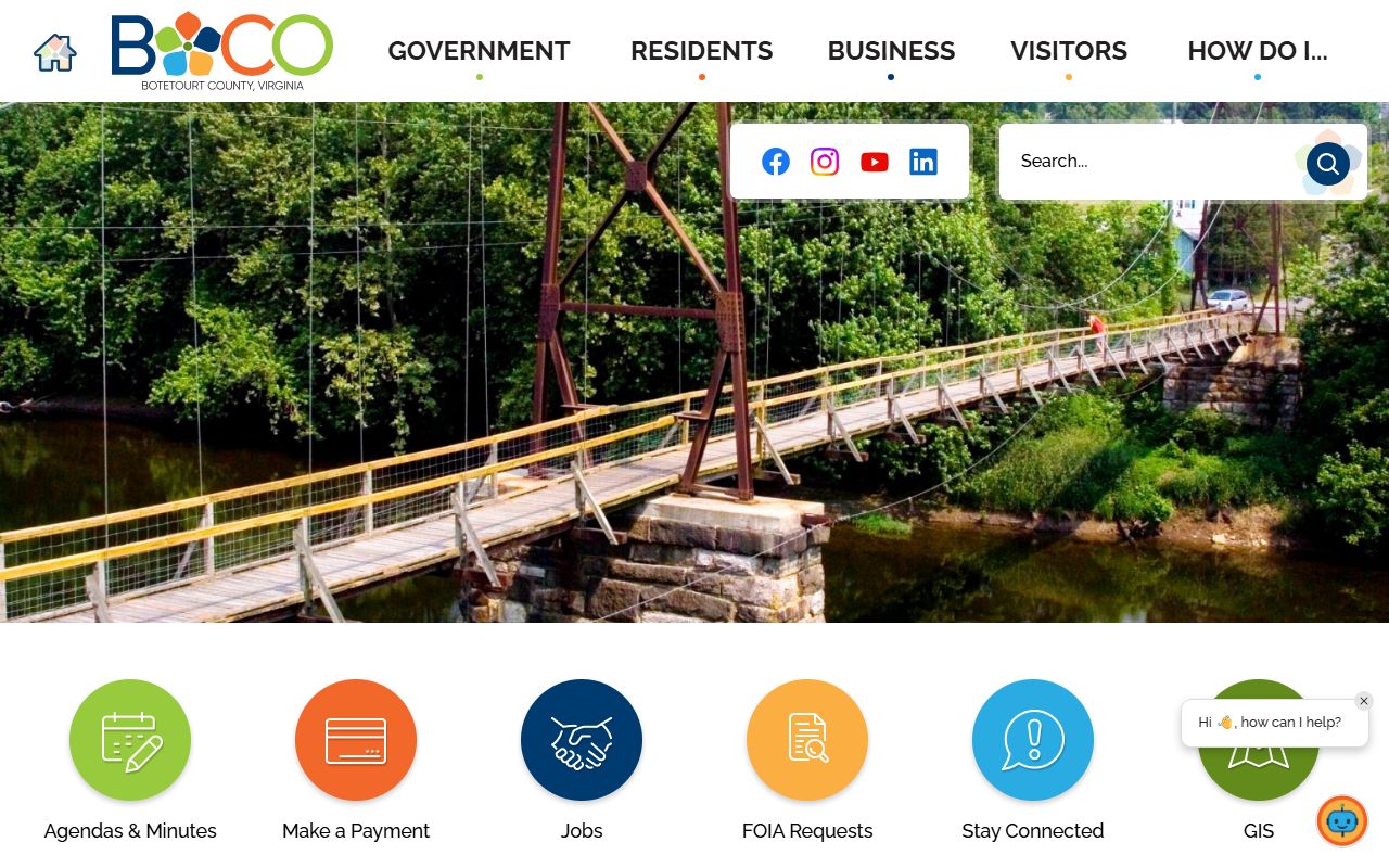 Botetourt County official government website death index