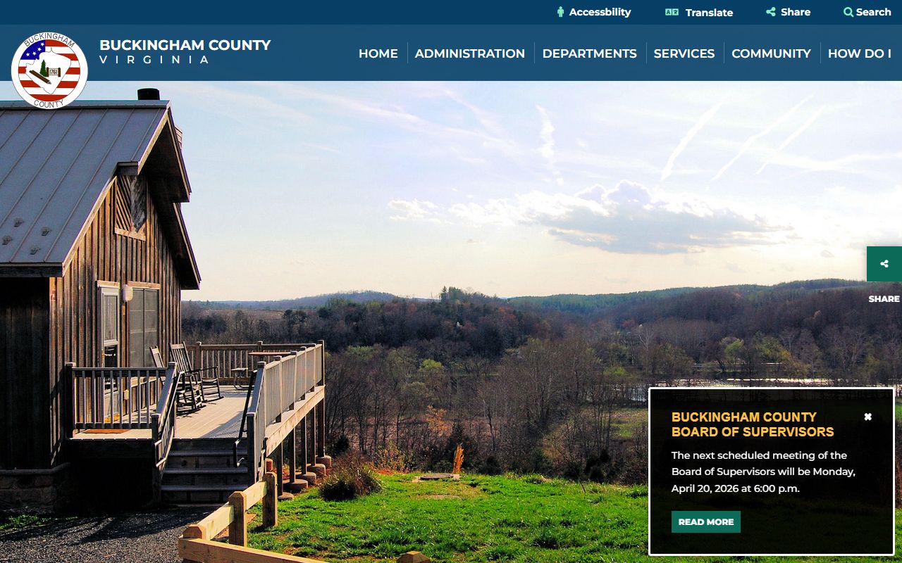 Buckingham County official government website death index