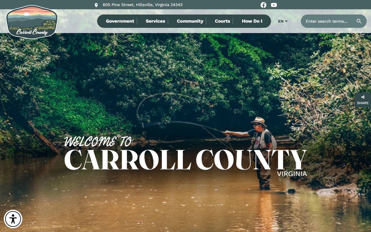 Carroll County official government website death index