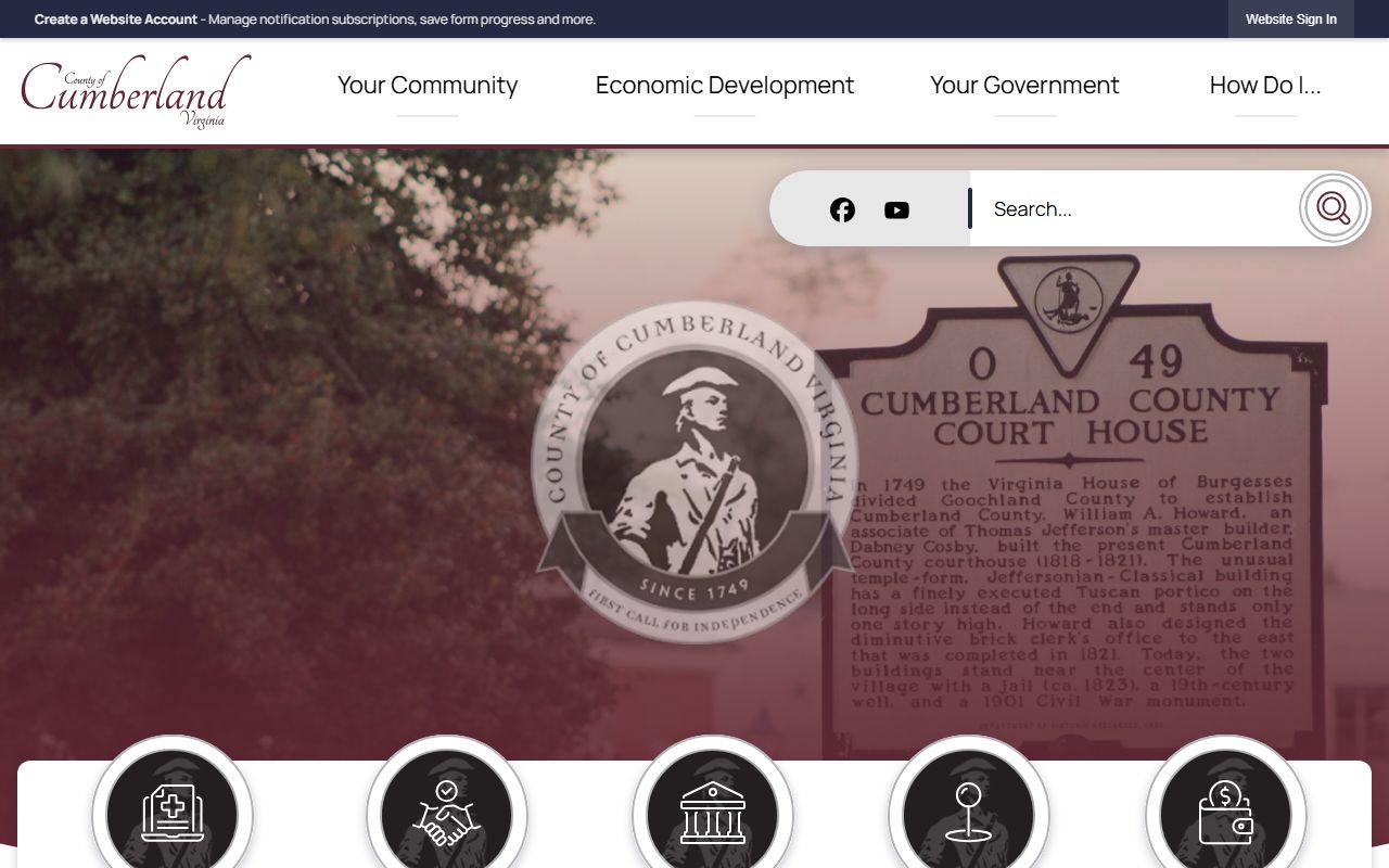 Cumberland County Virginia government website death index records