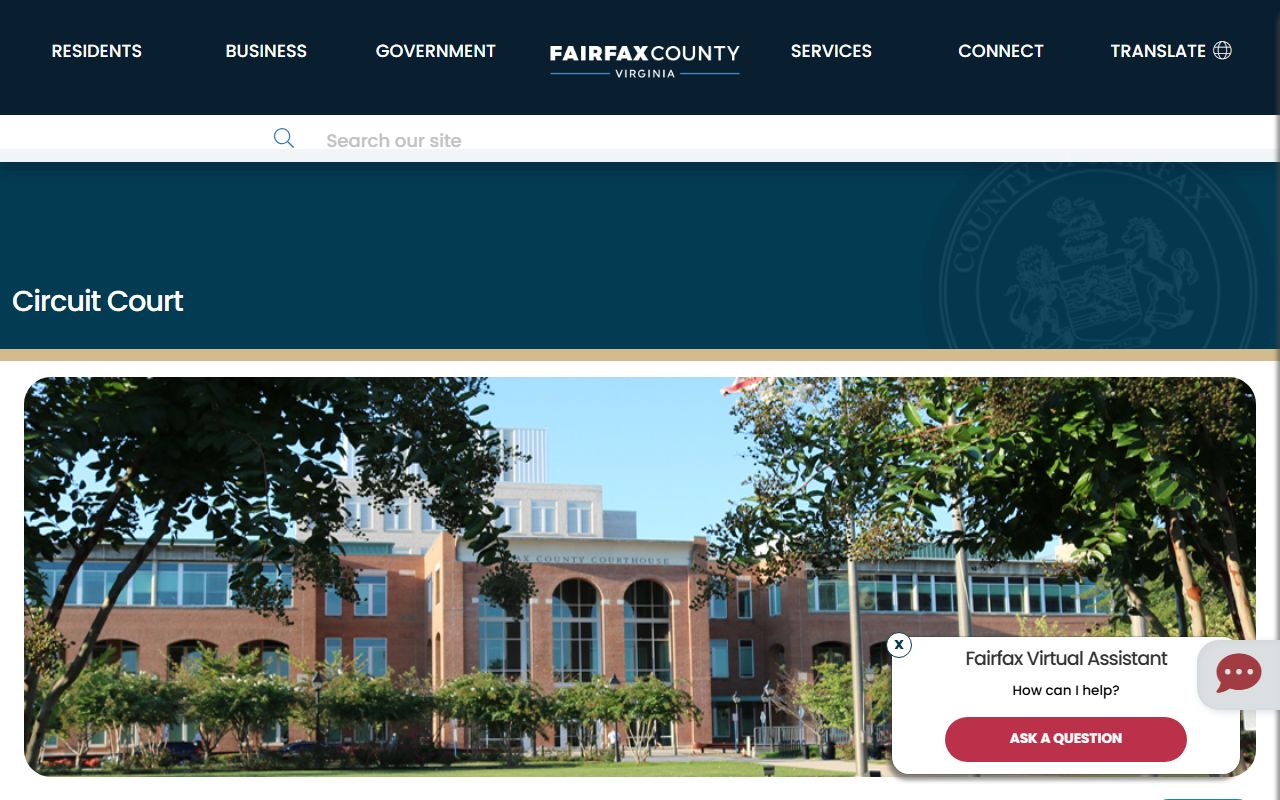 Fairfax County official government website death index