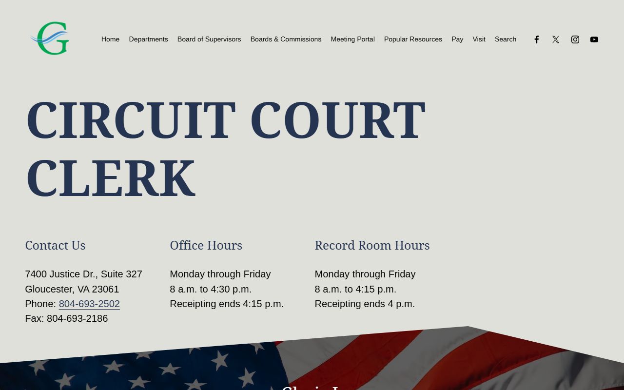 Gloucester County official government portal death index