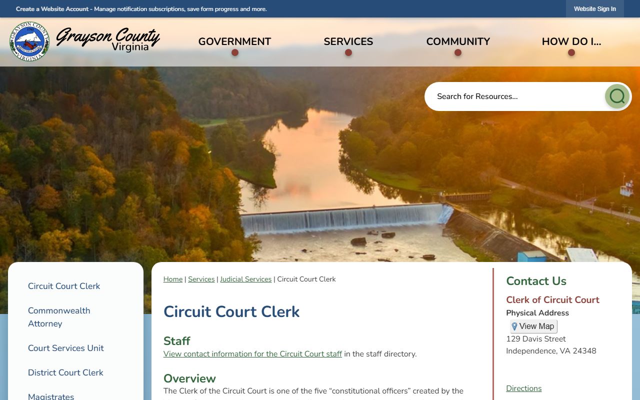 Grayson County official government portal death index