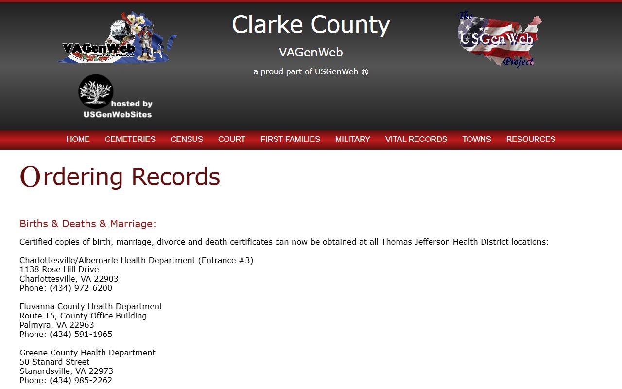 Louisa County health department Piedmont Health District death index