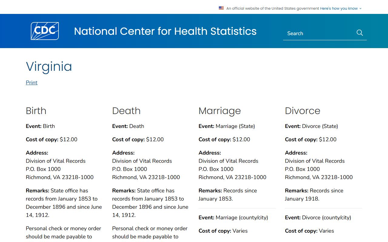 Powhatan County federal archives reference page death index