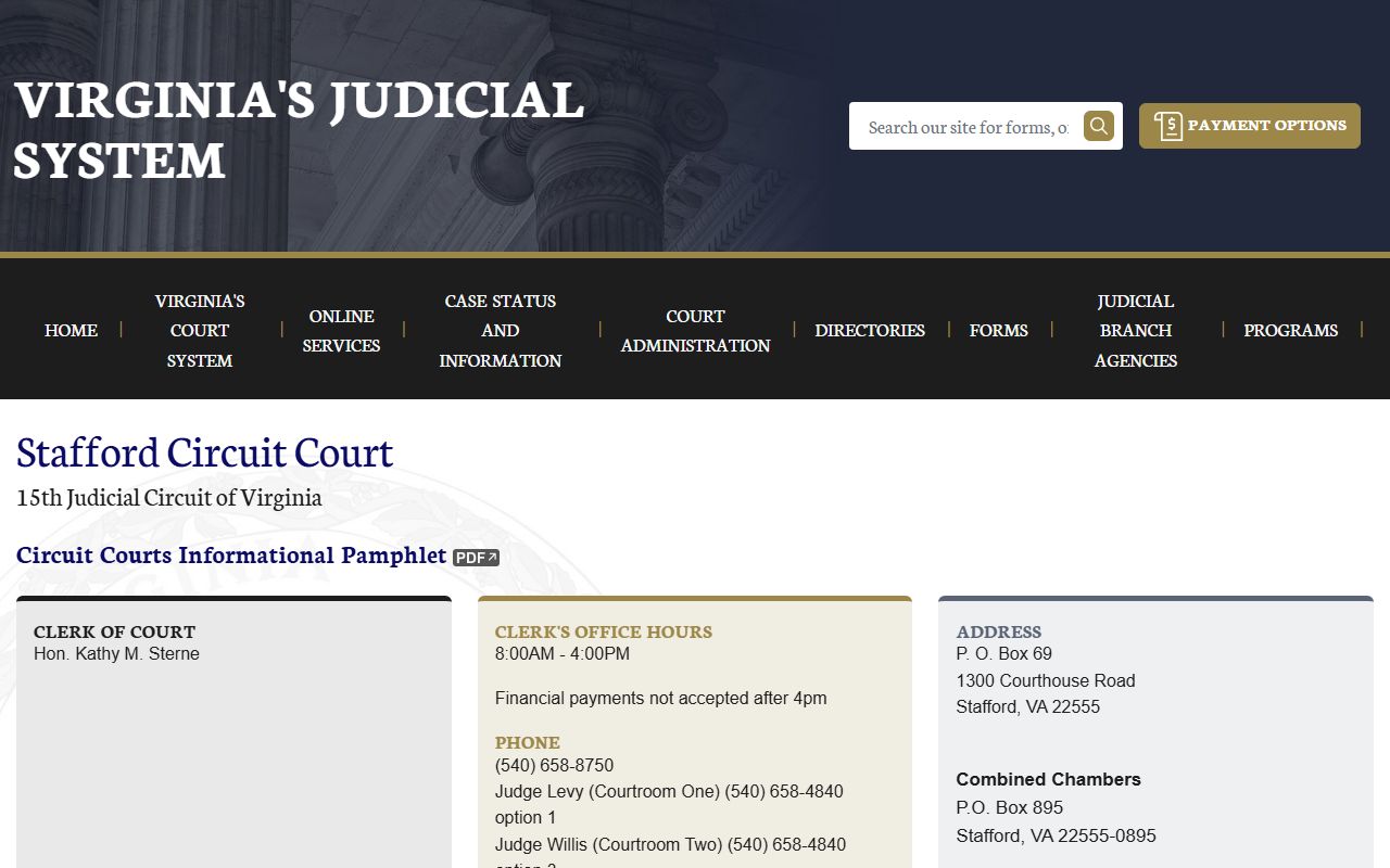 Stafford County Circuit Court Virginia judiciary death index portal