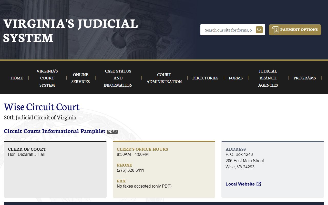 Wise County Circuit Court Virginia judiciary death index portal